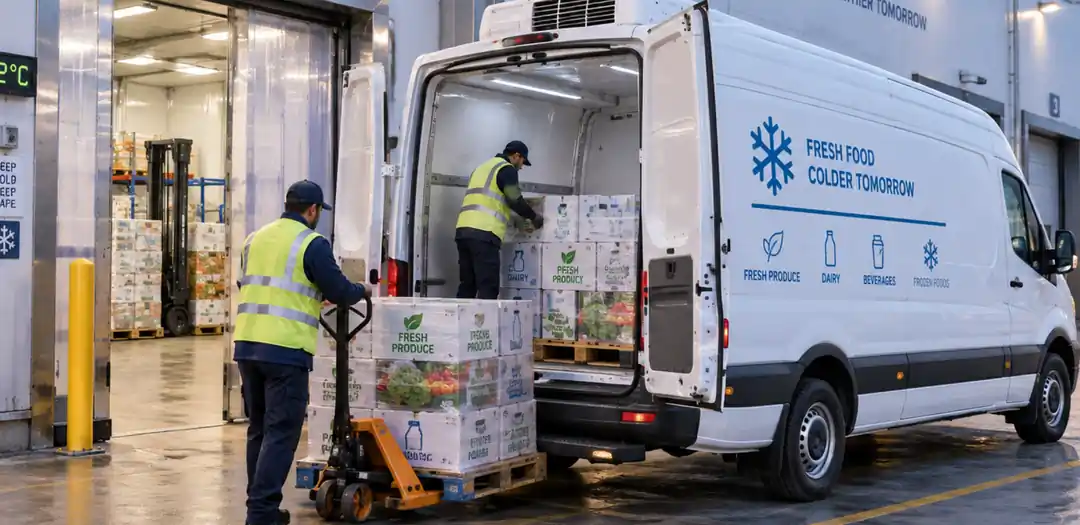Refrigerated food and beverage distribution fleet vehicles