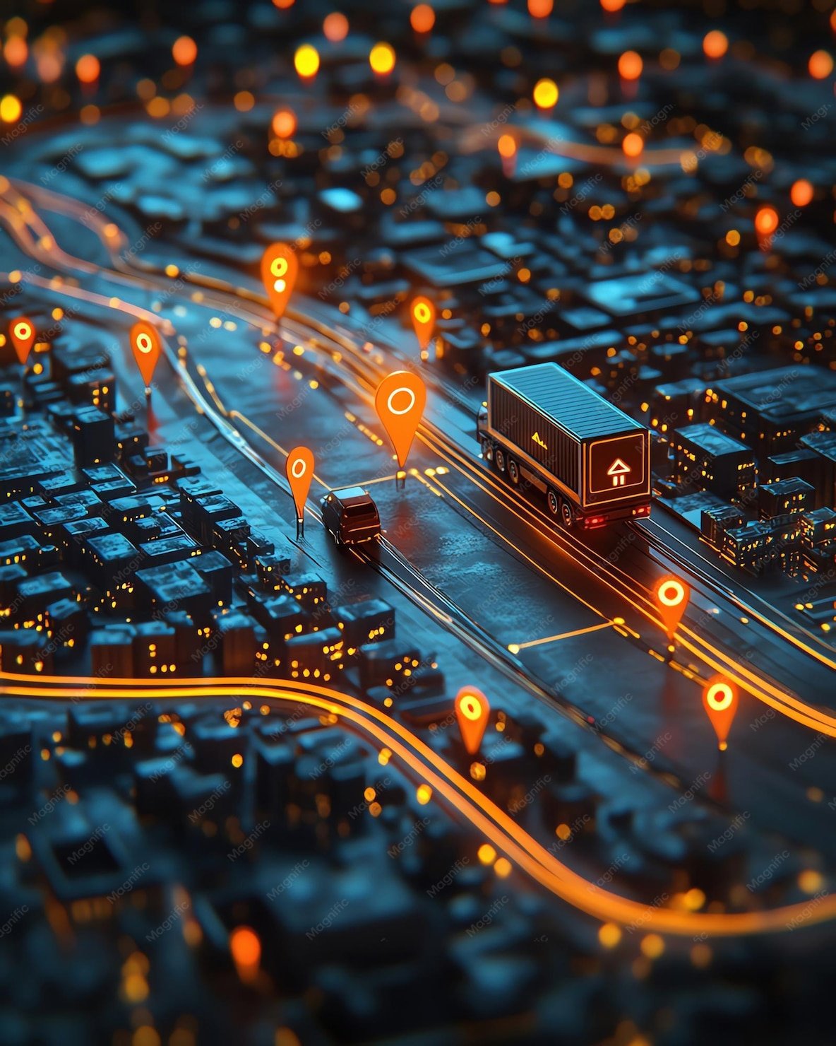 Dashboard showing live ETA tracking for a fleet of vehicles